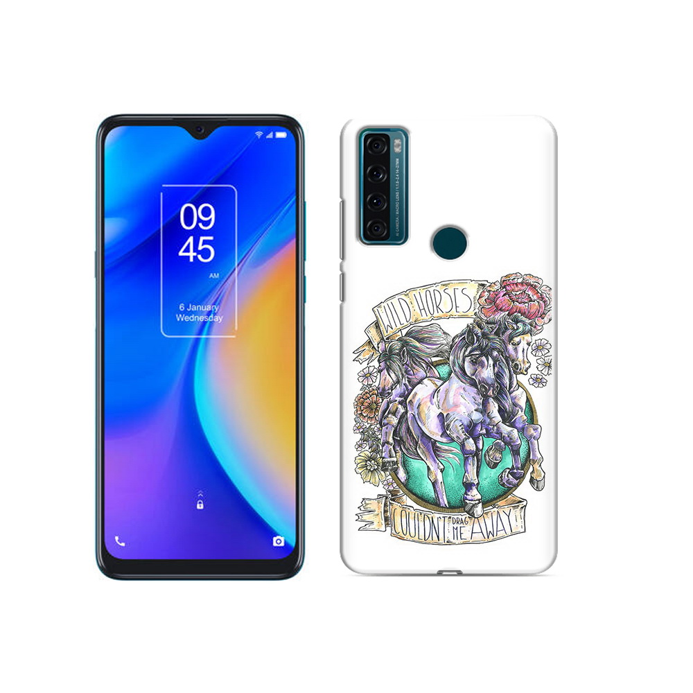 

Чехол MyPads Tocco для TCL 20 SE рисунок коней в цветах, Прозрачный, Tocco