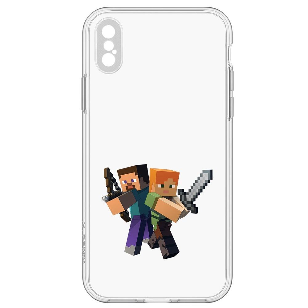 Чехол-накладка Minecraft-Стив и Алекс для iPhone XS