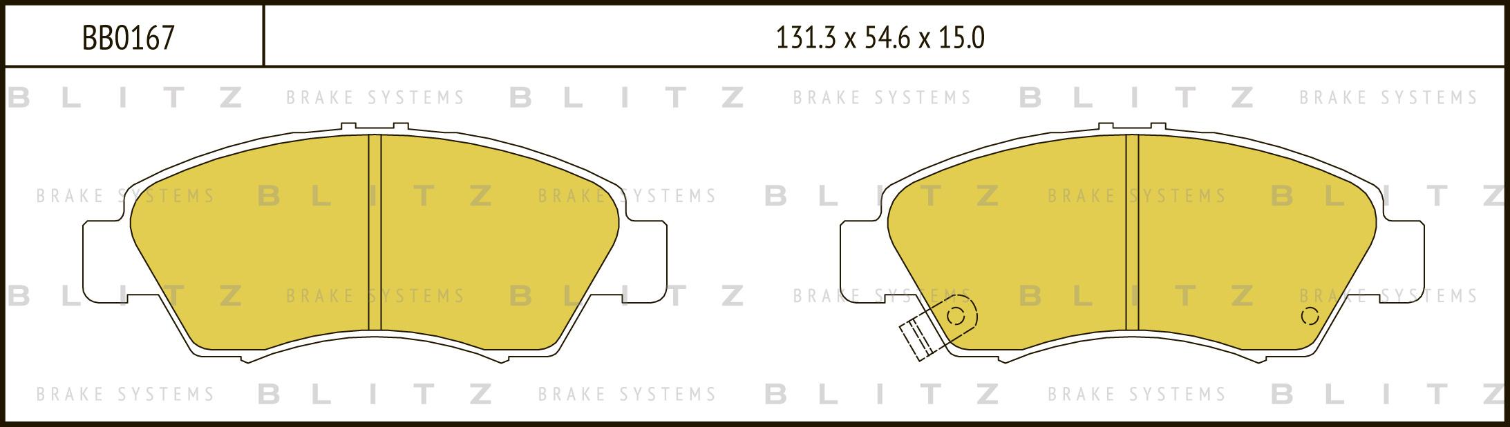 

Тормозные колодки BLITZ передние дисковые bb0167