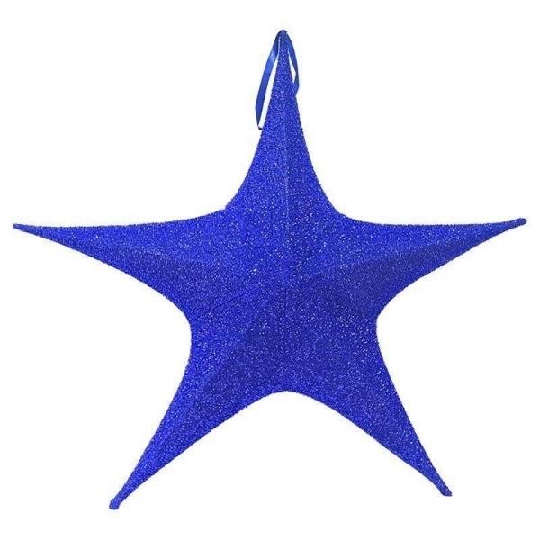 фото Z65b звезда из ткани с блестками, 65 см, синий shlights