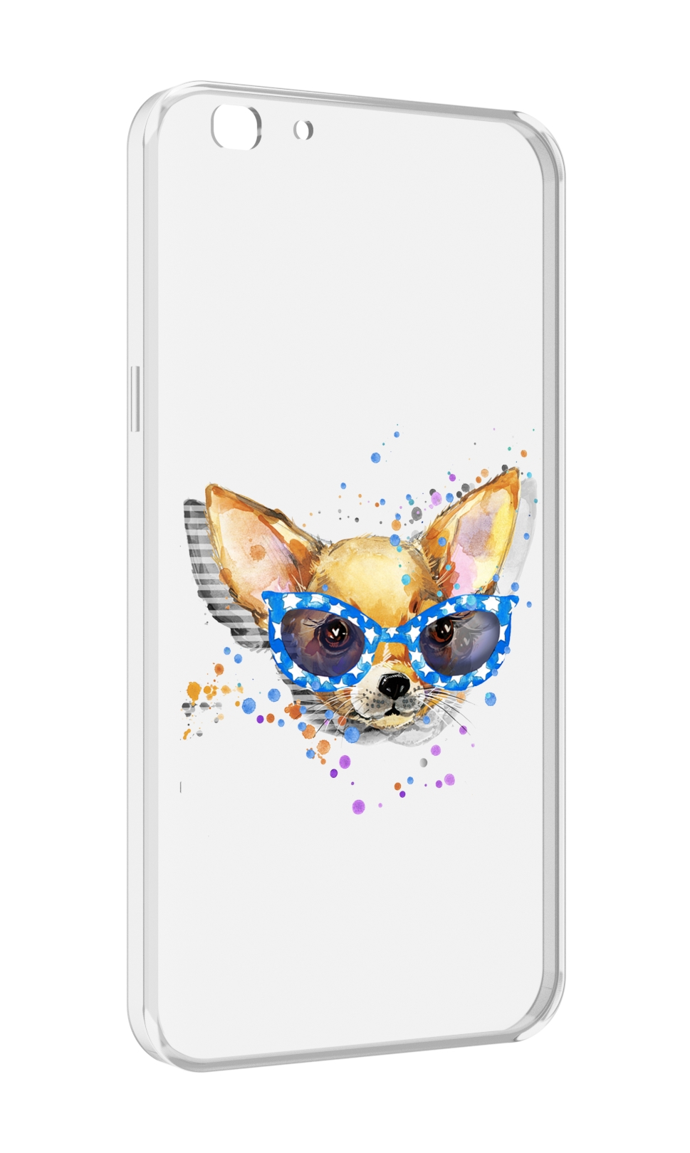 

Чехол MyPads чихуа-хуа в очках для Oppo A77/F3 (2017 год), Прозрачный, Tocco