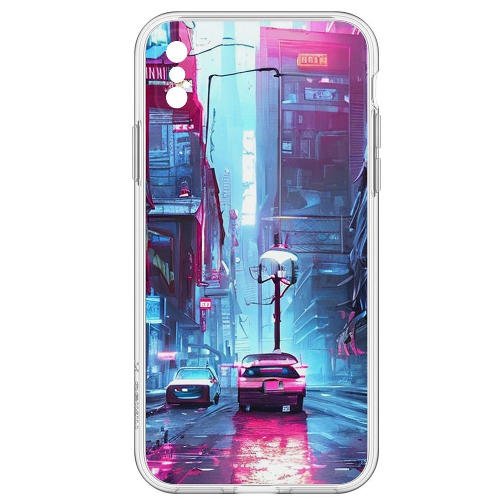 Чехол-накладка Киберпанк Улица для iPhone X