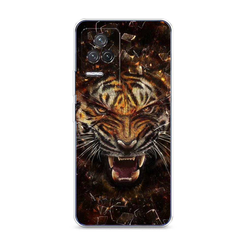 

Чехол на Xiaomi Redmi K50 "Тигр осколки", Оранжевый;серый;черный, 312250-1