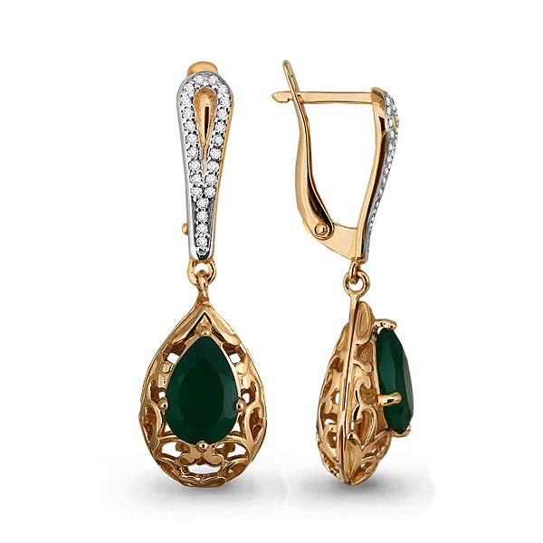 

Серьги из серебра с агатом Aquamarine 4438209А_925_з, 4438209А_925_з