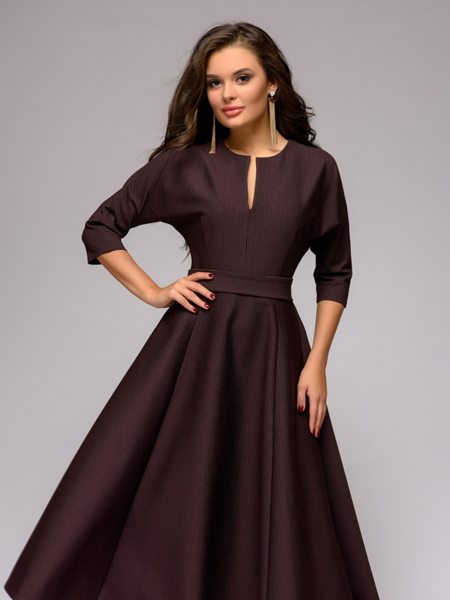 Платье женское 1001dress DM00860 бордовое 52 RU