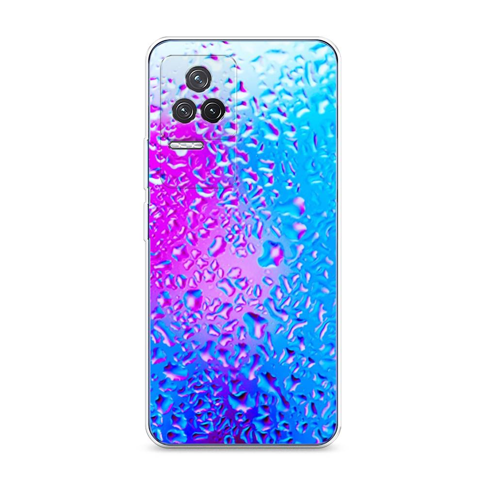 

Чехол на Xiaomi Redmi K50 "Капли на стекле", Голубой;розовый, 312250-3