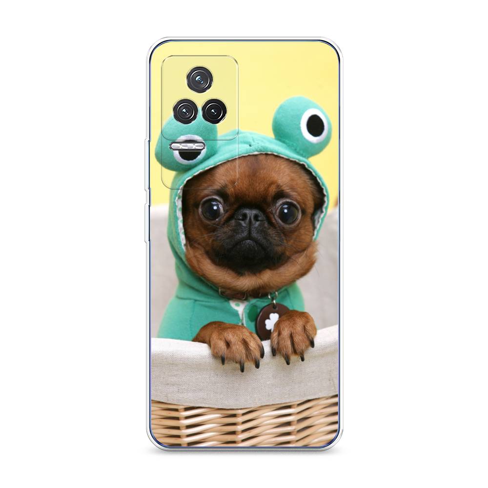 

Чехол на Xiaomi Redmi K50 "Собачка в шапке лягушки", Коричневый;желтый;голубой, 312250-1