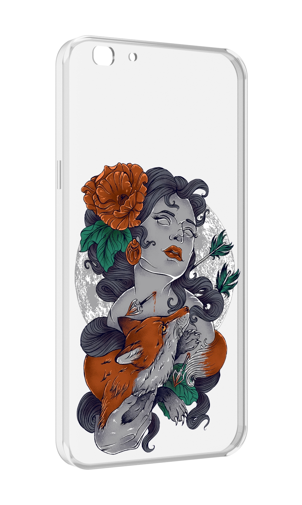 

Чехол MyPads темная девушка с лисой для Oppo A77/F3 (2017 год), Прозрачный, Tocco