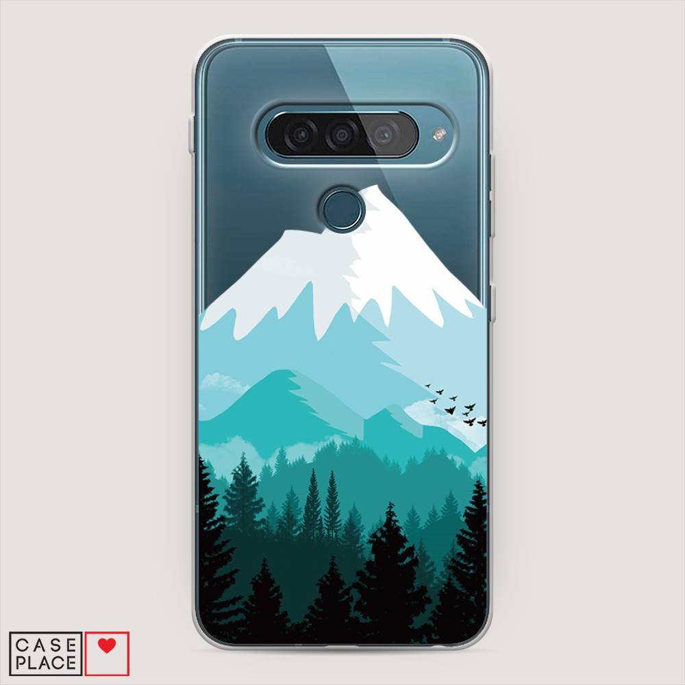 

Чехол для LG G8s ThinQ "Синяя снежная гора", Белый;голубой, 84050-2