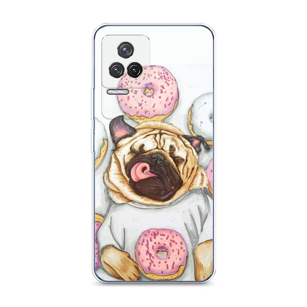 

Чехол на Xiaomi Redmi K50 "Счастливый мопс", Розовый;бежевый;коричневый, 312250-1