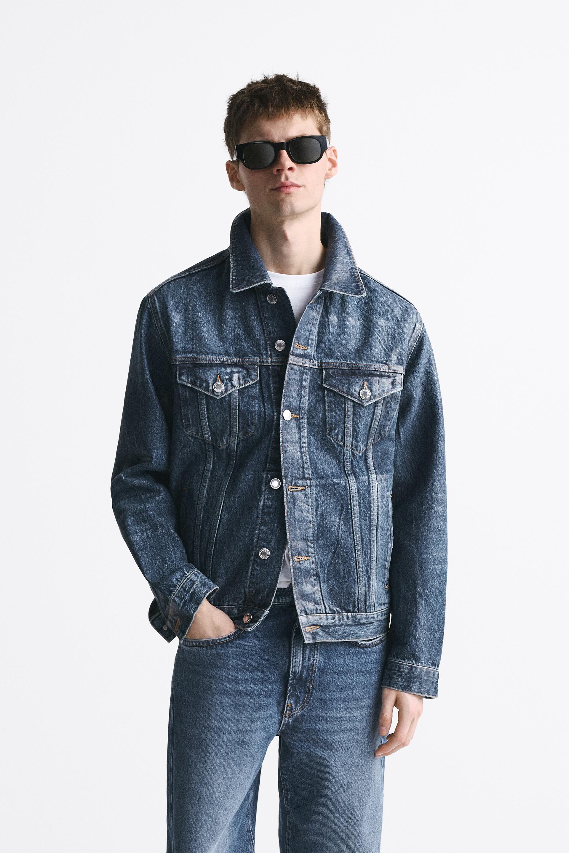 

Джинсовая куртка мужская ZARA 06688423 синяя L (доставка из-за рубежа), Синий, 06688423