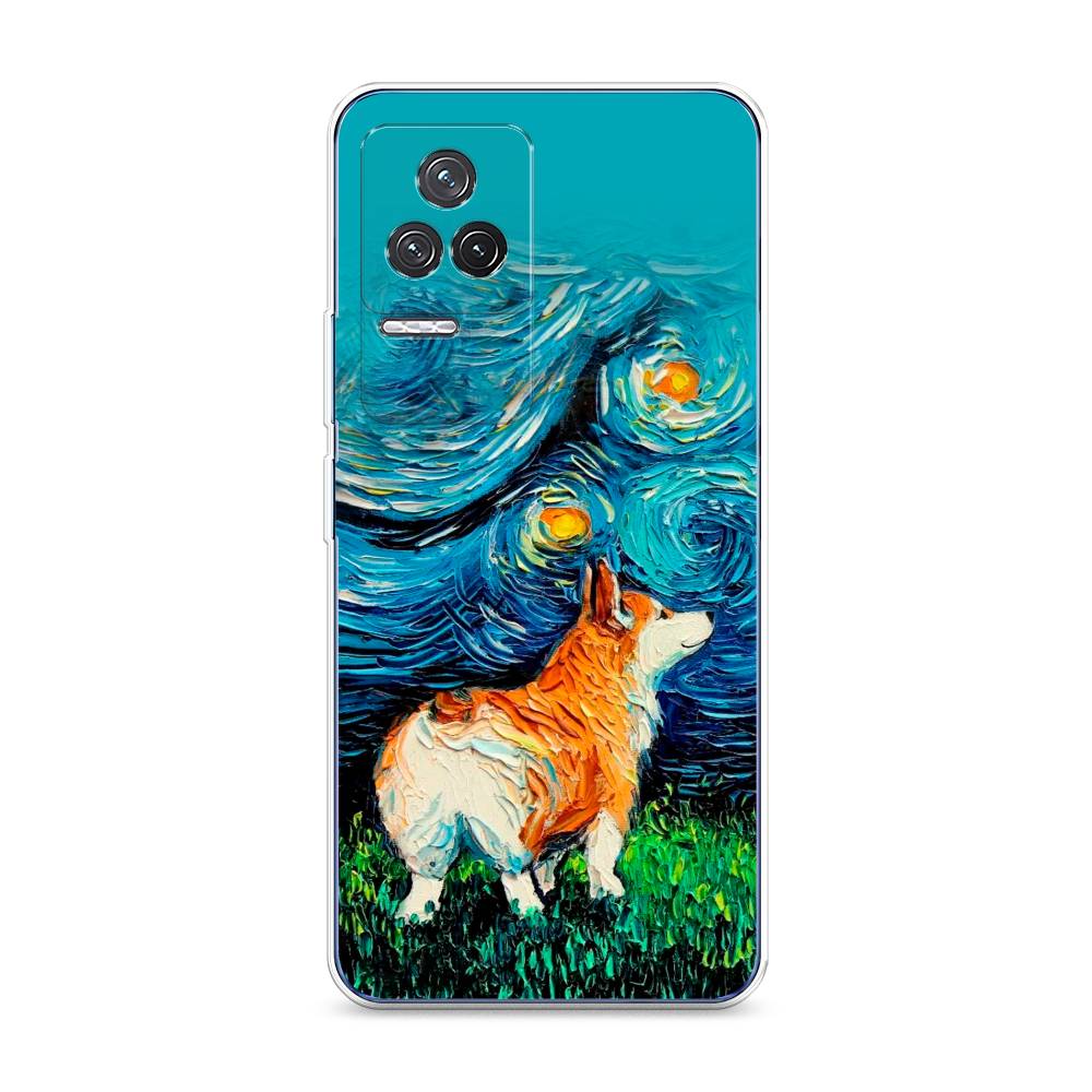 

Чехол на Xiaomi Redmi K50 "Корги звёздная ночь", Коричневый;белый;зеленый, 312250-1