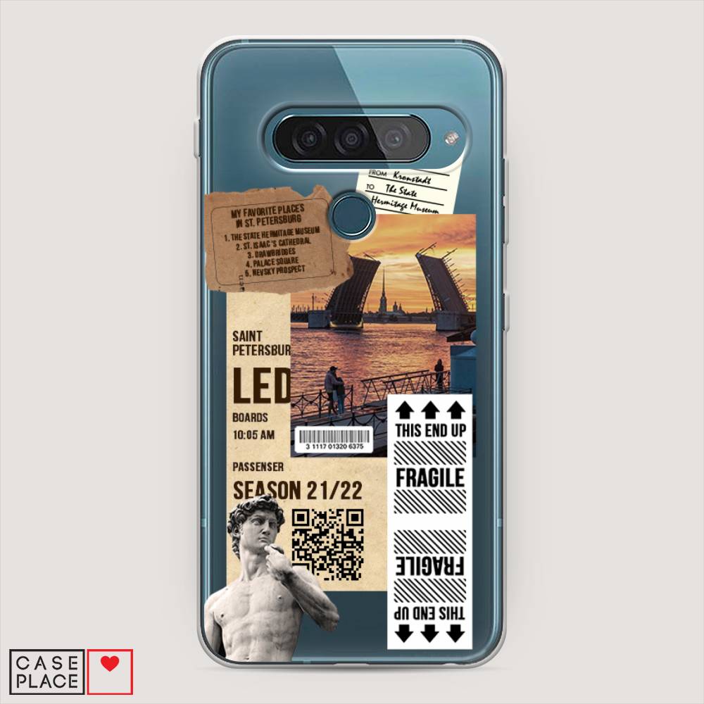 

Чехол для LG G8s ThinQ "Санкт-Петербург коллаж", Коричневый;бежевый;белый, 84050-6