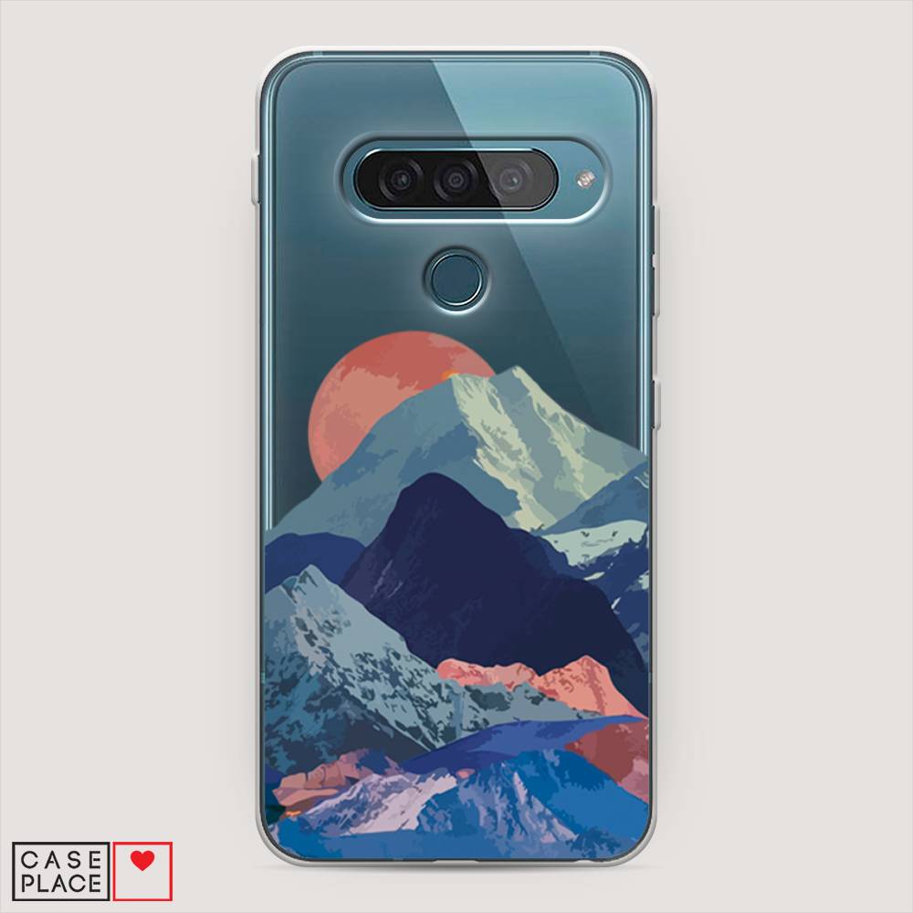 

Чехол для LG G8s ThinQ "Закат в снежных горах", Красный;серый;голубой, 84050-2