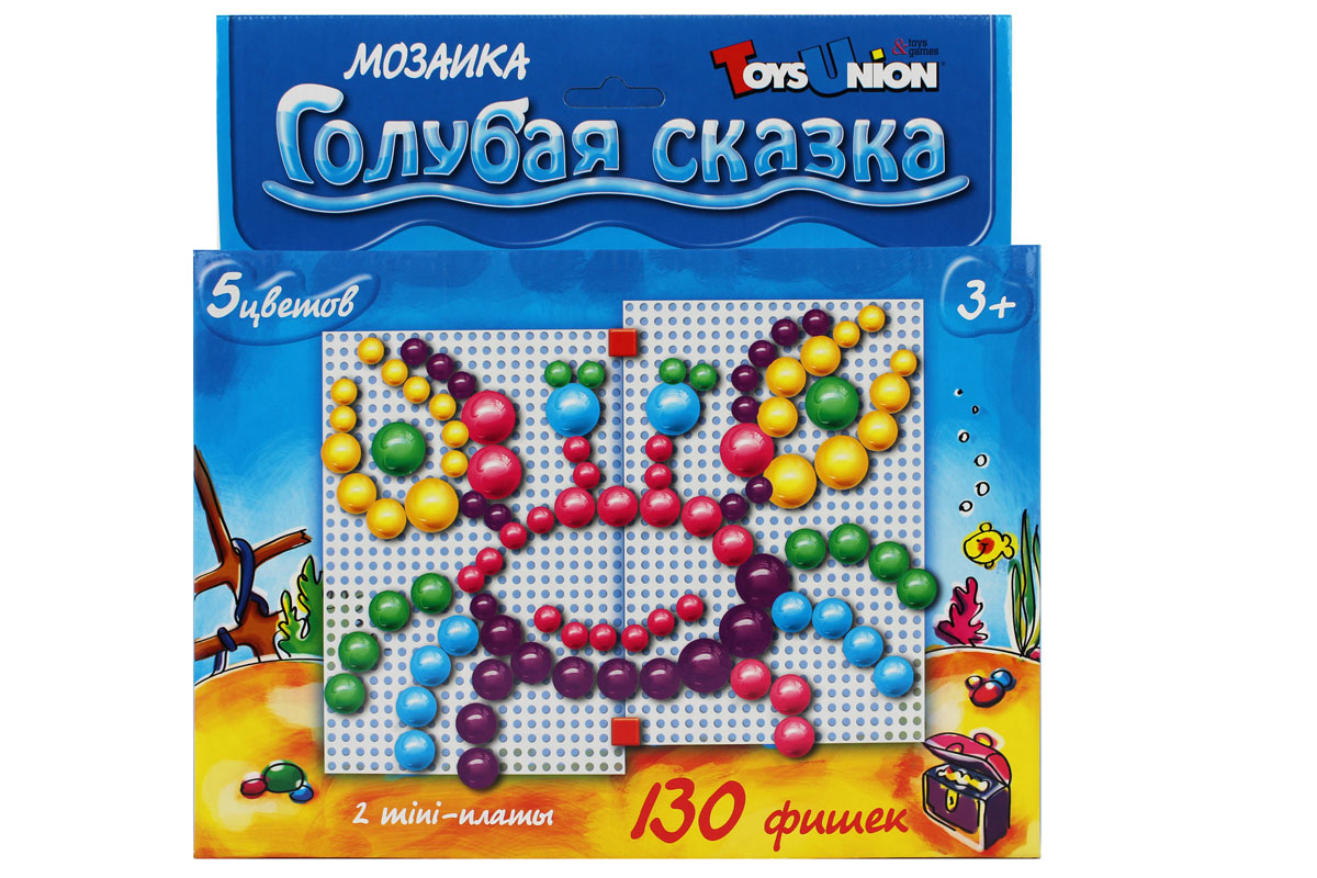 

Мозаика с аппликацией для детей Toys Union Голубая сказка серия Цветные сказки 130 фишек, Голубая сказка
