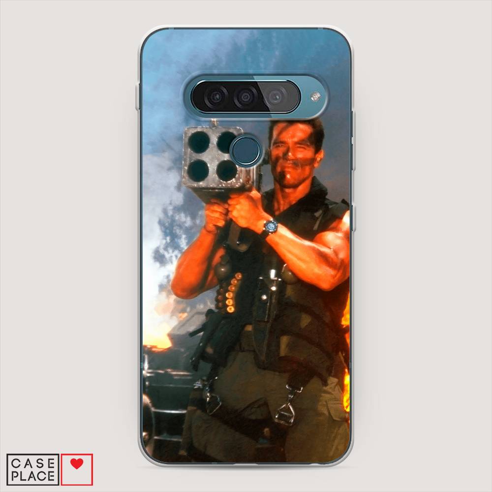 

Чехол для LG G8s ThinQ "Арнольд Шварцнеггер с базукой", Голубой;коричневый, 84050-6
