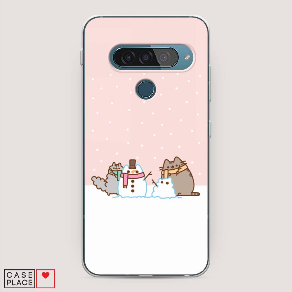 

Чехол для LG G8s ThinQ "Котики в снегу", Розовый;белый;серый, 84050-5