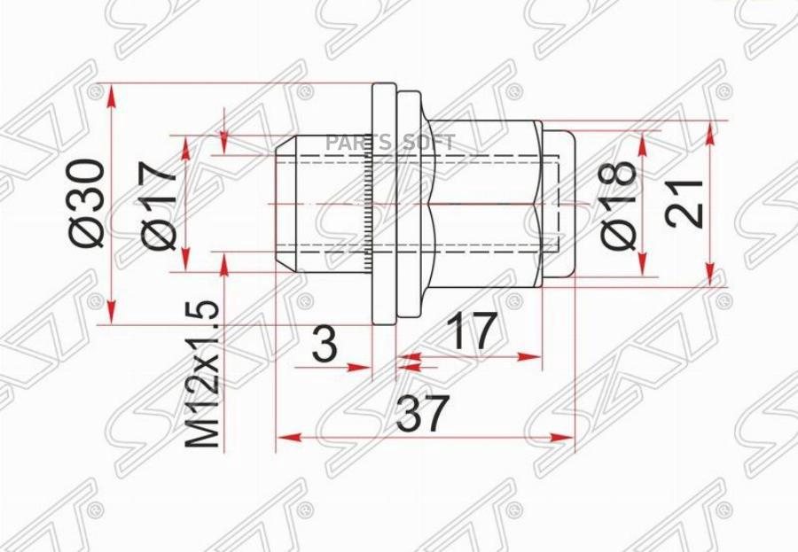 Гайка Колесная Хром Закрытая Hyundai/Kia/Lexus/Mitsubishi/Toyota Sat арт. ST-90942-01033