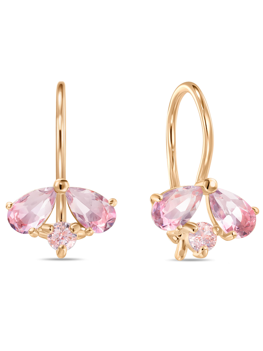 Серьги из красного золота MIUZ Diamonds E2028-KID-0089, фианит