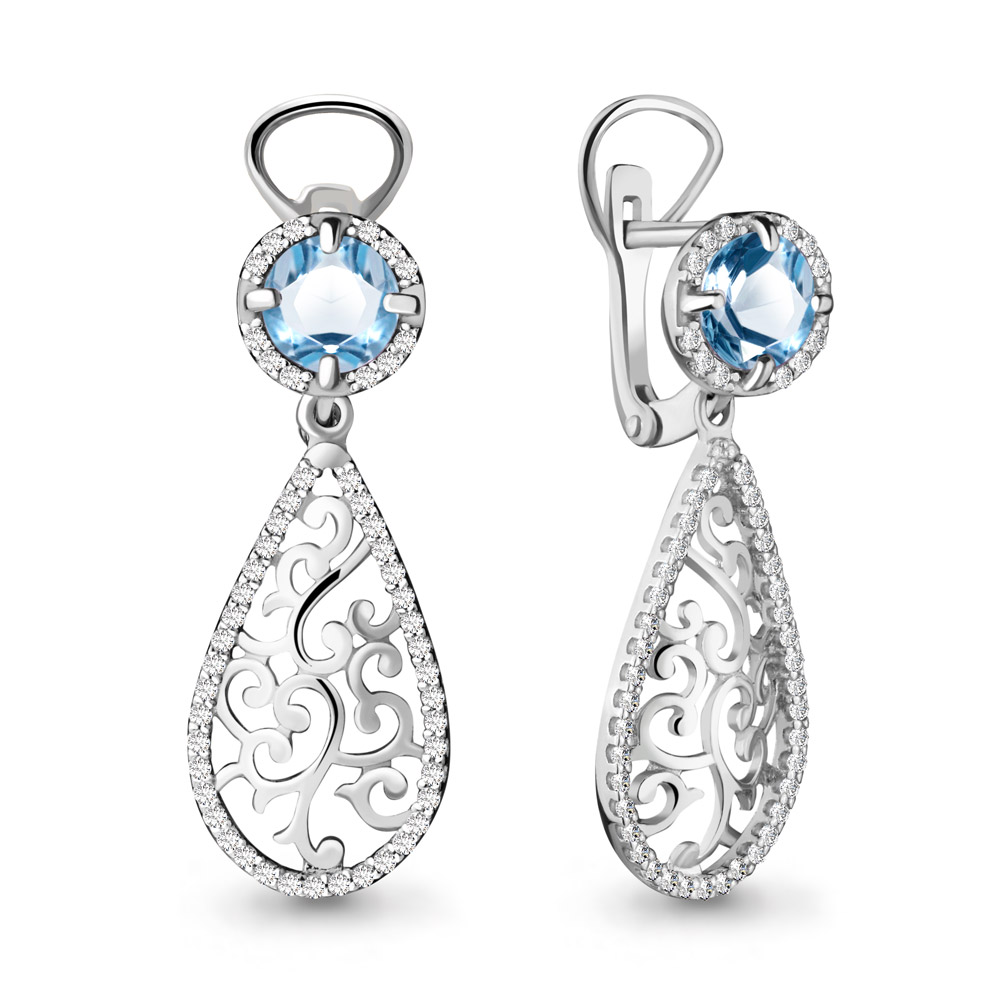 

Серьги из серебра с топазом Aquamarine 4437105А_925_р, 4437105А_925_р