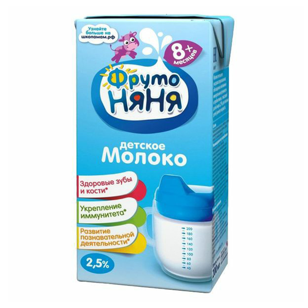 

Молоко ФрутоНяня детское ультрапастеризованное 2,5% 200 мл