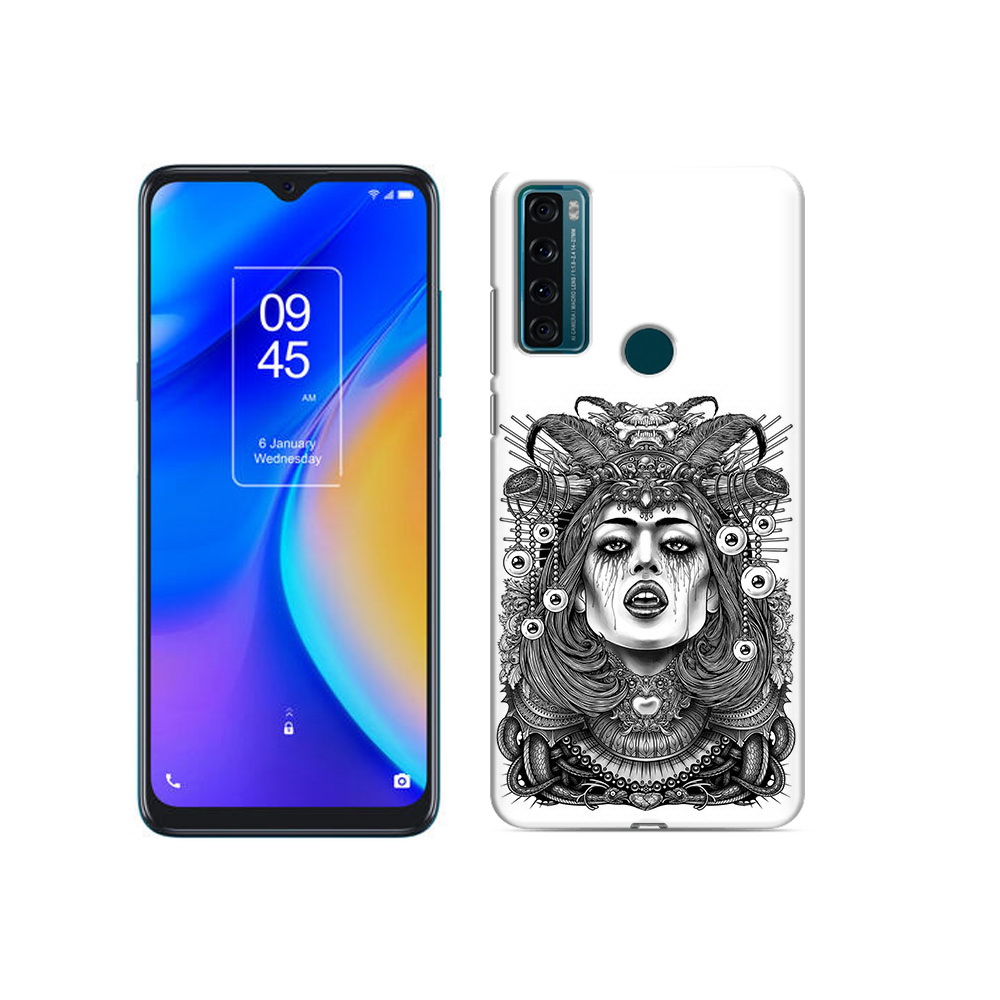 

Чехол MyPads Tocco для TCL 20 SE портрет девушки черно белый, Прозрачный, Tocco