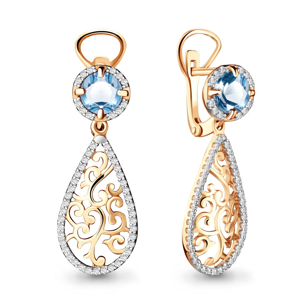 

Серьги из серебра с топазом Aquamarine 4437105А_925_з, 4437105А_925_з