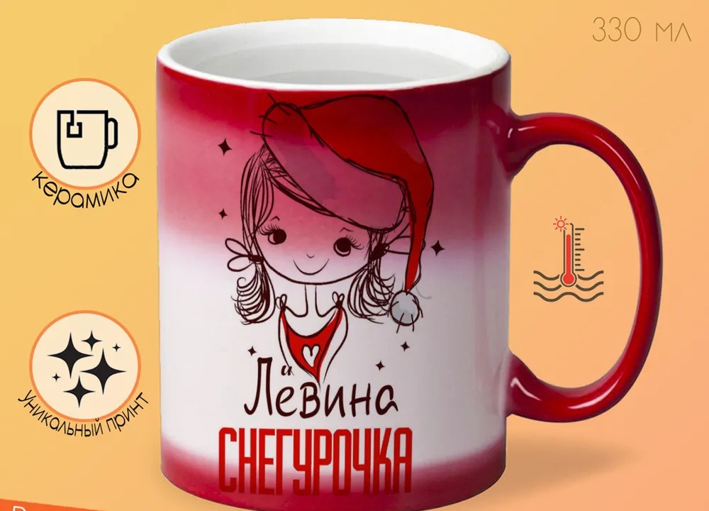 

Кружка CoolPodarok Лёвина Снегурочка Девочка в колпаке