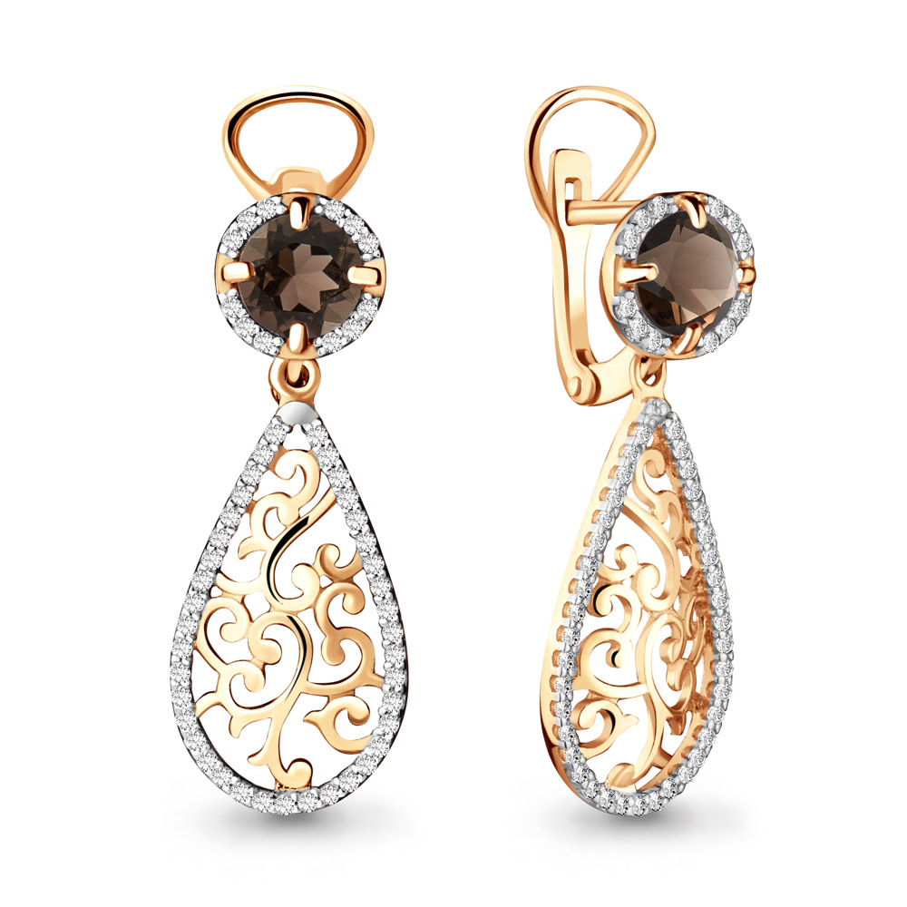 

Серьги из серебра с кварцем Aquamarine 4437101А_925_з, 4437101А_925_з