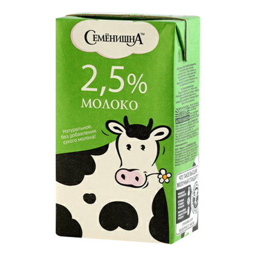 

Молоко 2,5% пастеризованное 1 л Семенишна БЗМЖ