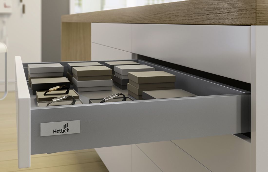 

Комплект фурнитуры ящика HETTICH InnoTech Atira полного выдвижения с Silent System