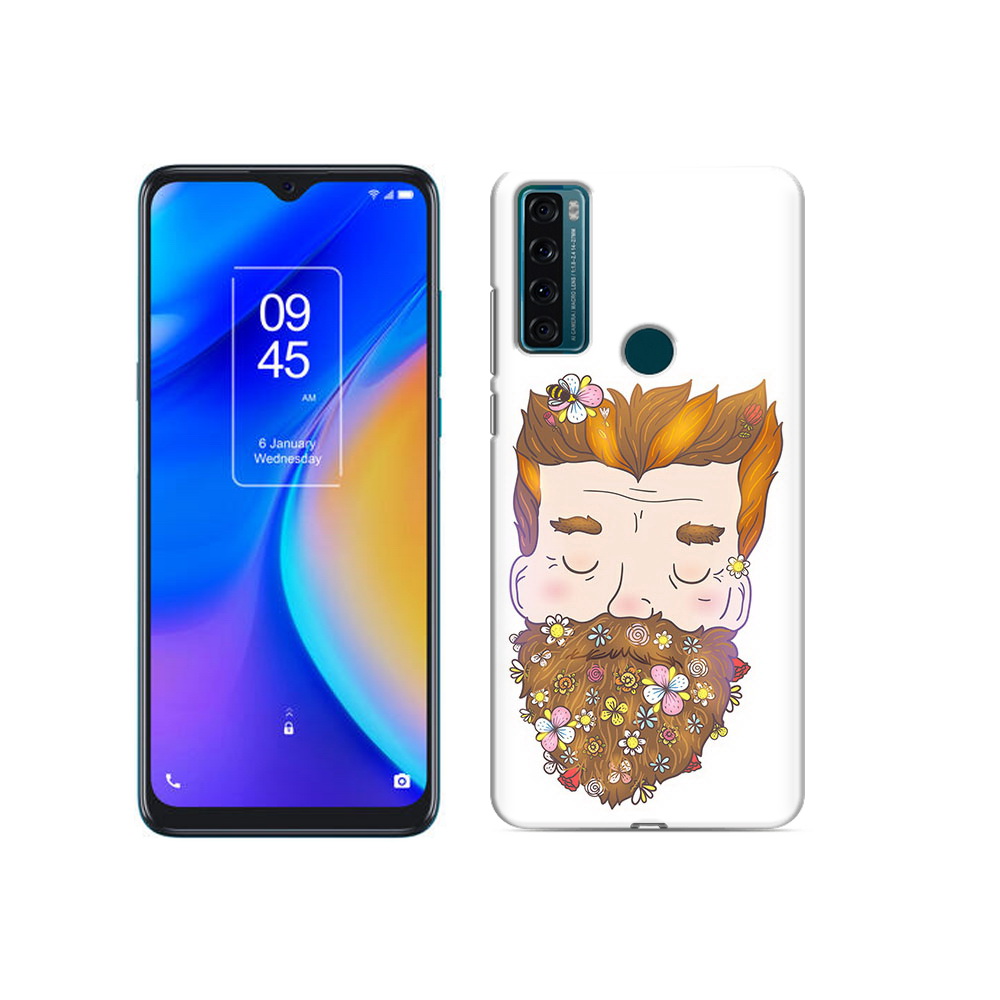 

Чехол MyPads Tocco для TCL 20 SE мужчина с цветами в бороде, Прозрачный, Tocco