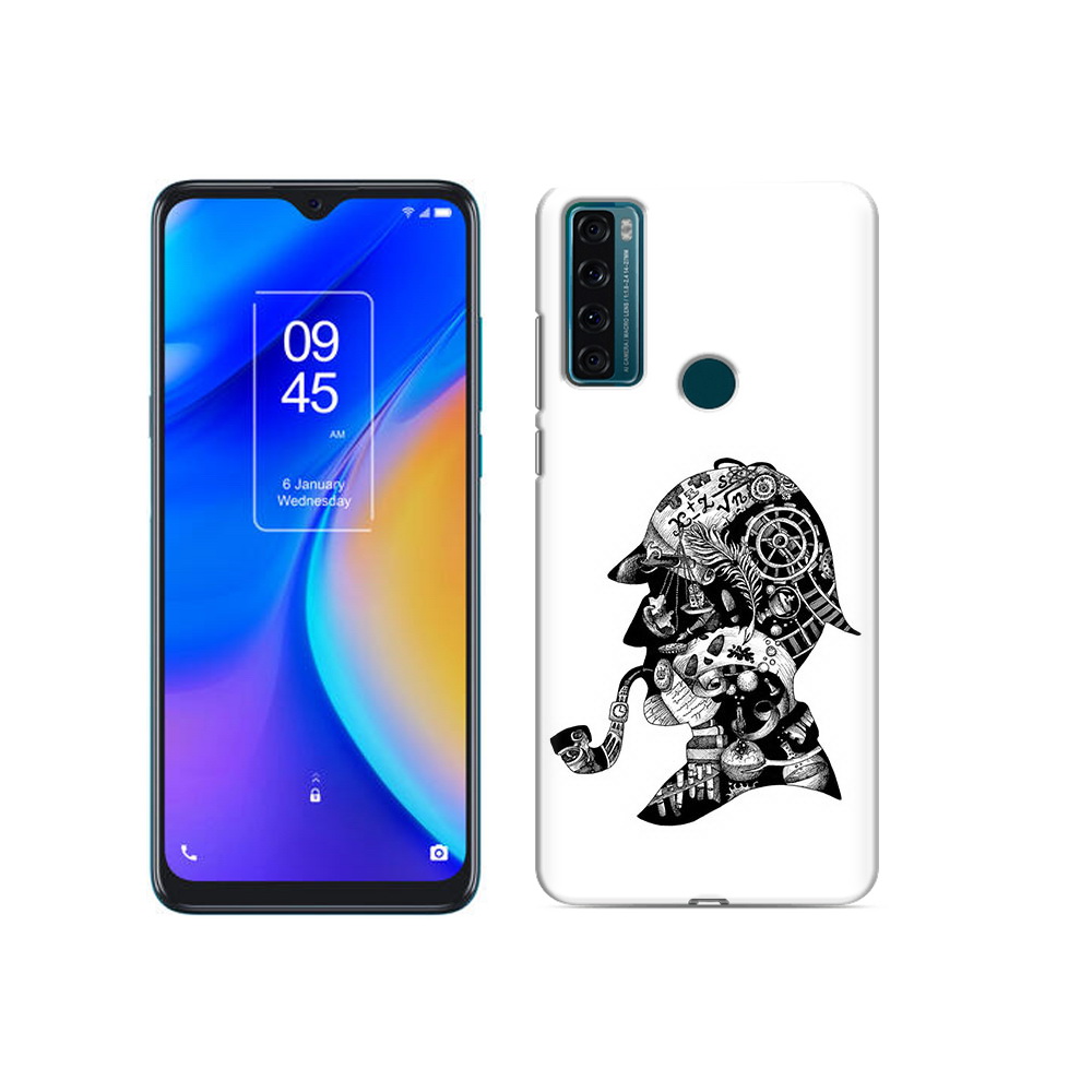 

Чехол MyPads Tocco для TCL 20 SE мужчина с трубкой абстракция, Прозрачный, Tocco