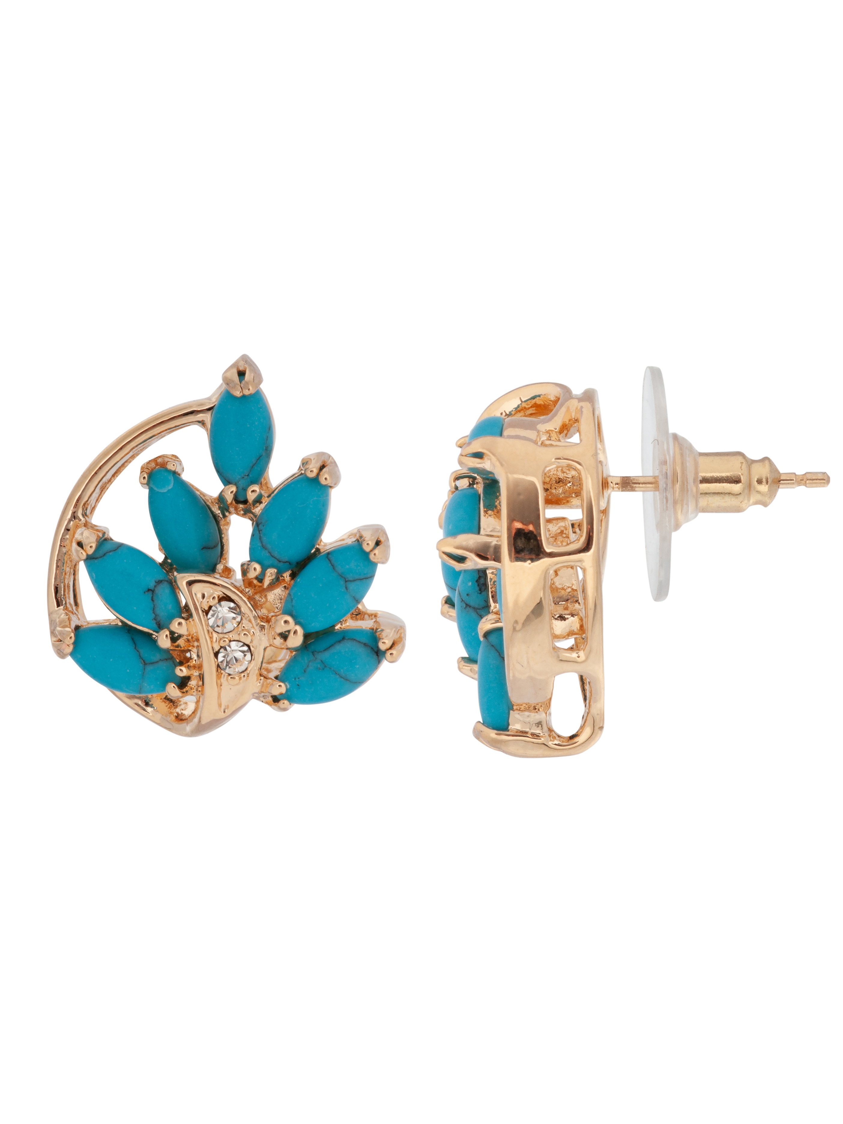 

Серьги из ювелирного сплава Lotus Jewelry 43E-26tq, бирюза/циркон, 43E-26tq