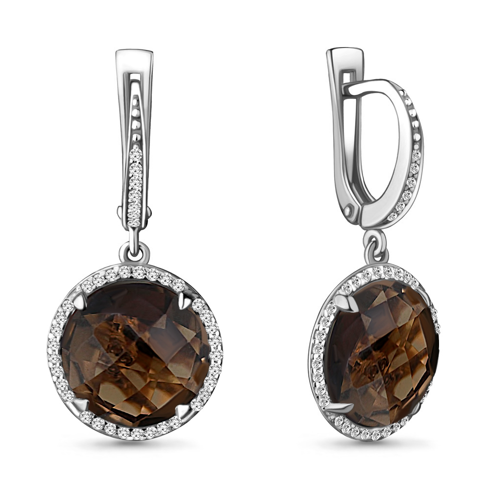 

Серьги из серебра с кварцем Aquamarine 4436401А_925_р, 4436401А_925_р