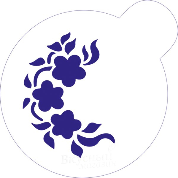 

Трафарет для мастики/марципана Цветочный3 M075, Белый