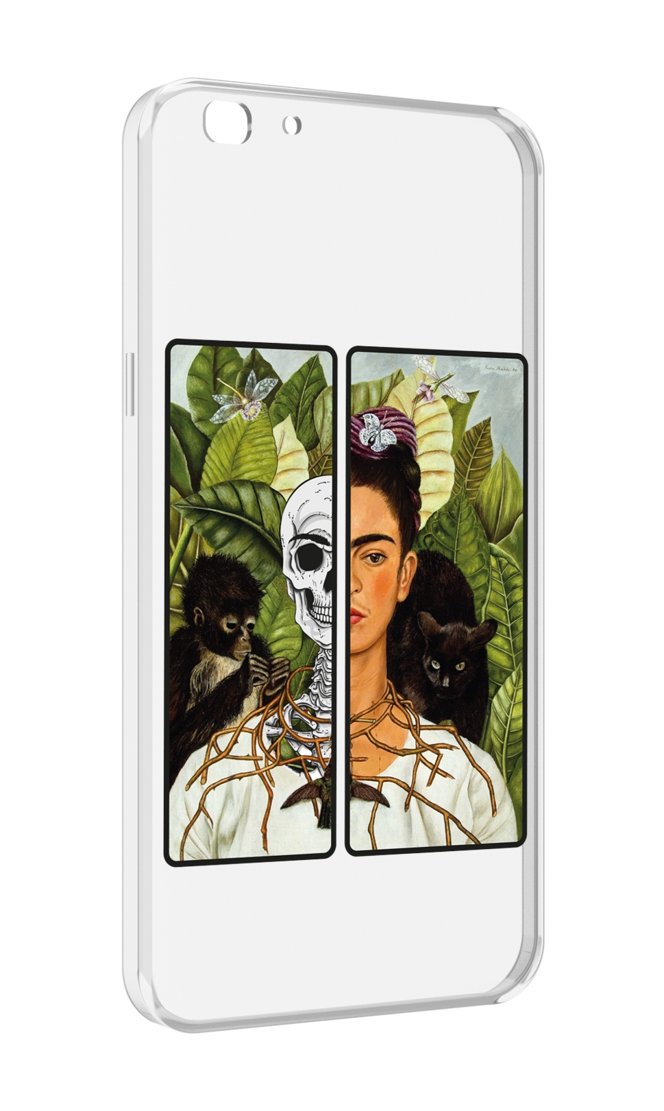

Чехол MyPads сдвоенная картинка девушка скелет для Oppo A77/F3 (2017 год), Прозрачный, Tocco