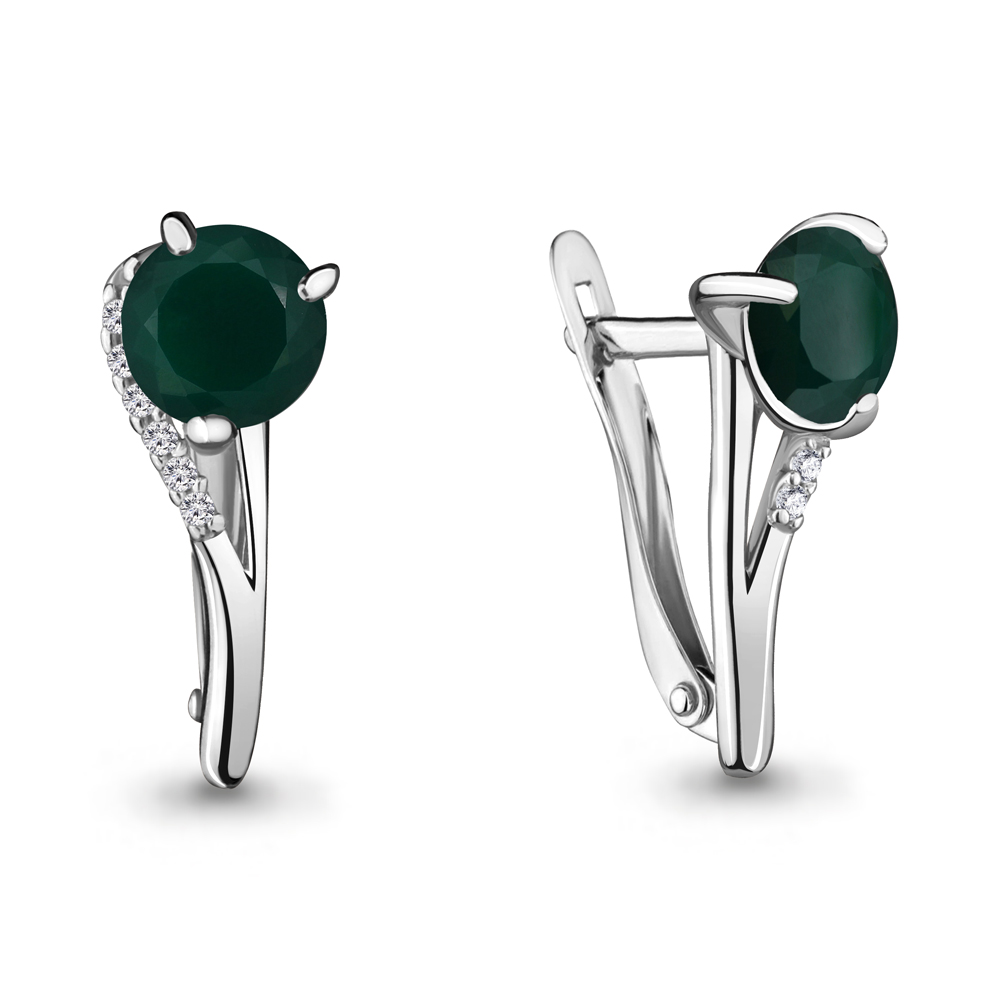 

Серьги из серебра с агатом Aquamarine 4434509А_925_р, 4434509А_925_р
