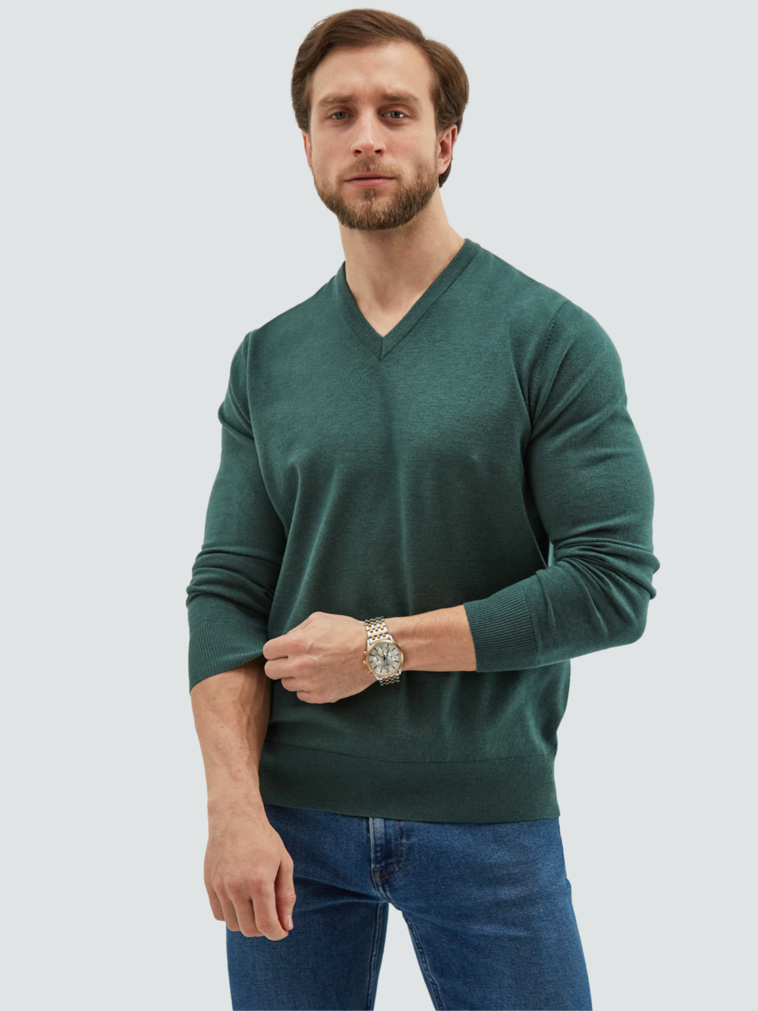 Пуловер мужской MANAFOFF 8106 зеленый XL