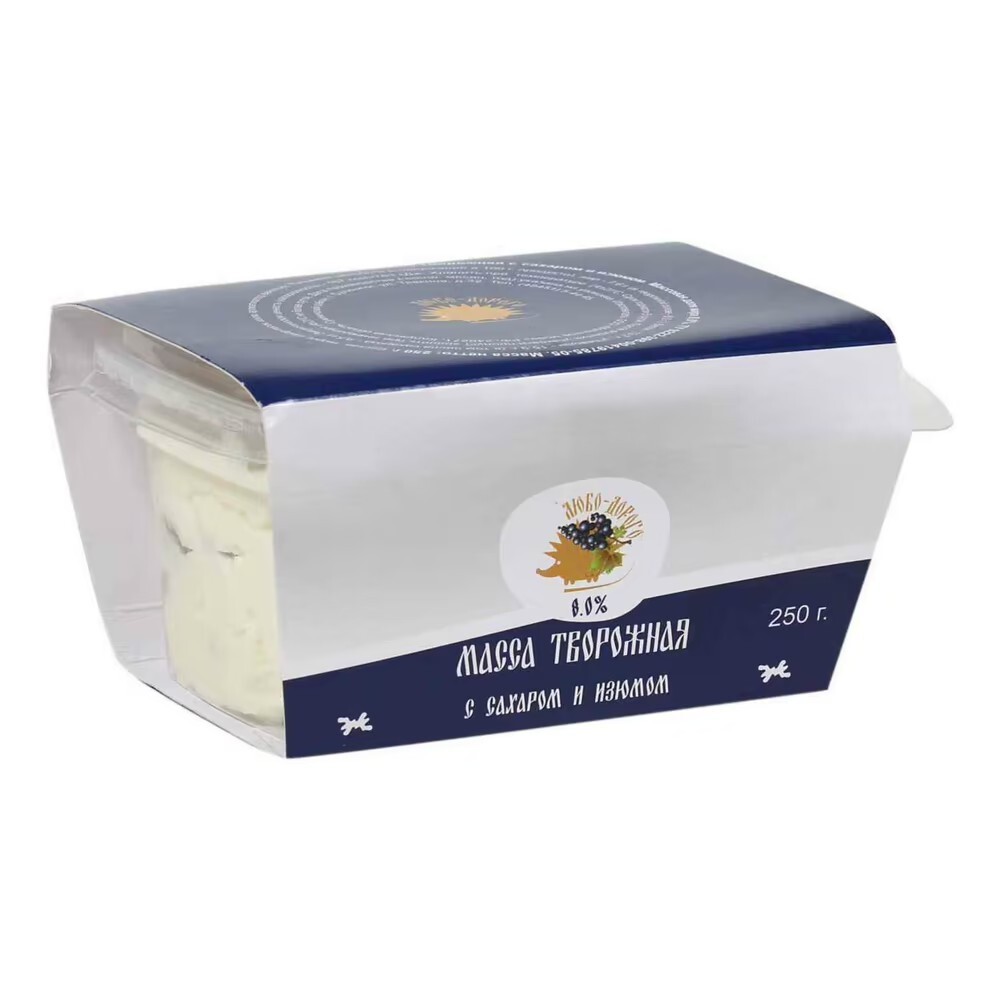 

Творожная масса Любо-Дорого с сахаром и изюмом 8% 250 г