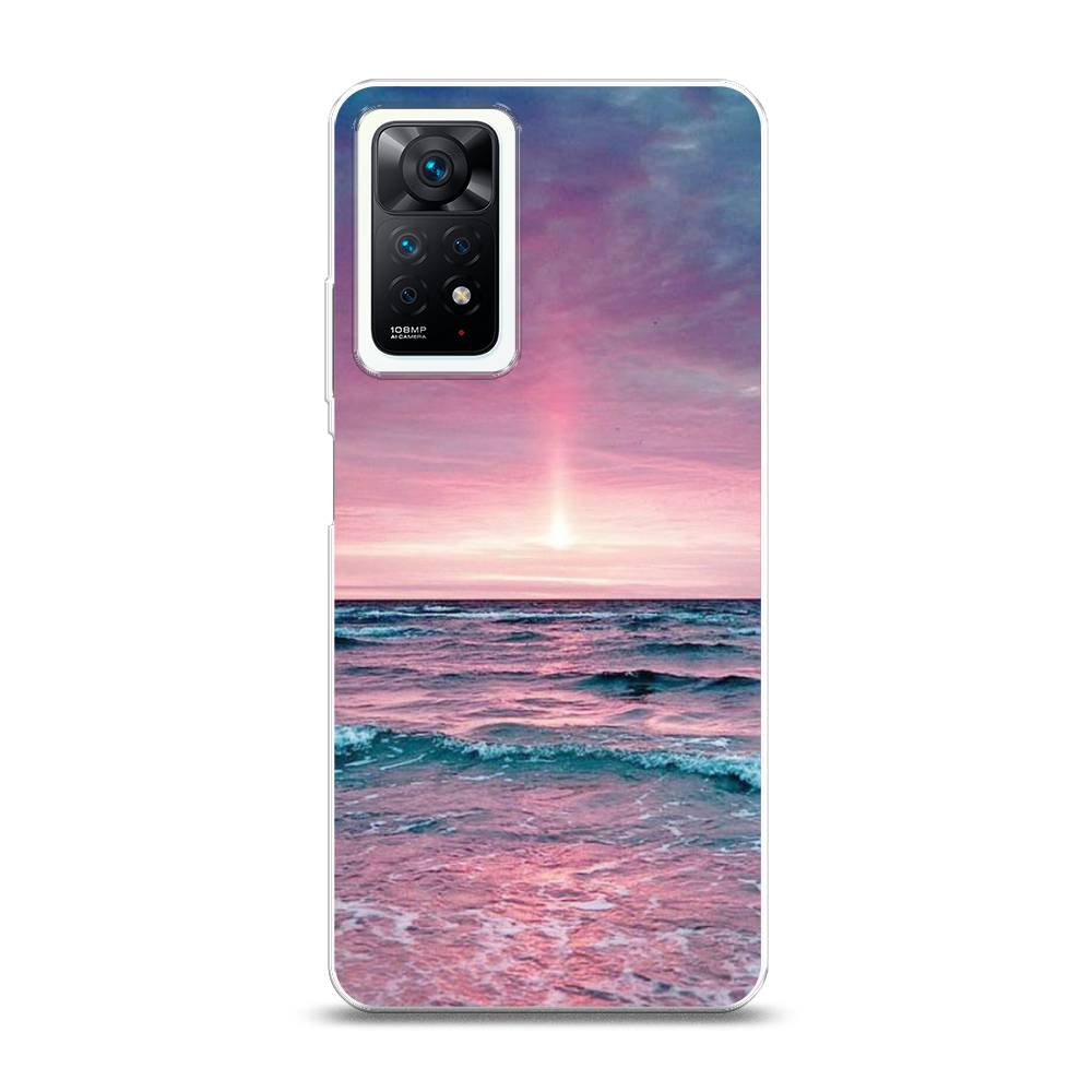 

Чехол на Xiaomi Redmi Note 11 Pro Plus 5G "Восход 3", Розовый;голубой, 312150-2