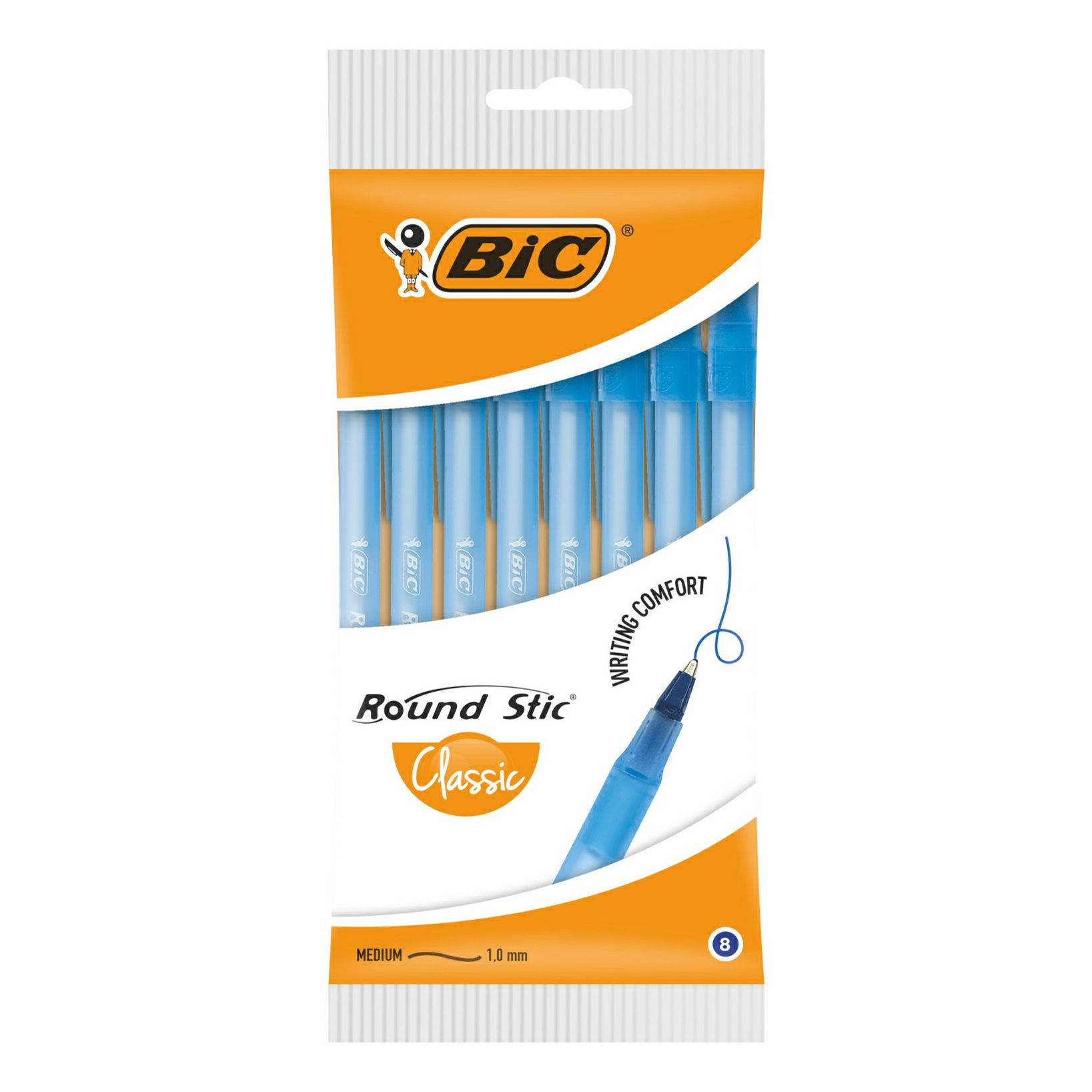 

Ручки шариковые Bic Round Stic Classic 0,4 мм синие 8 шт
