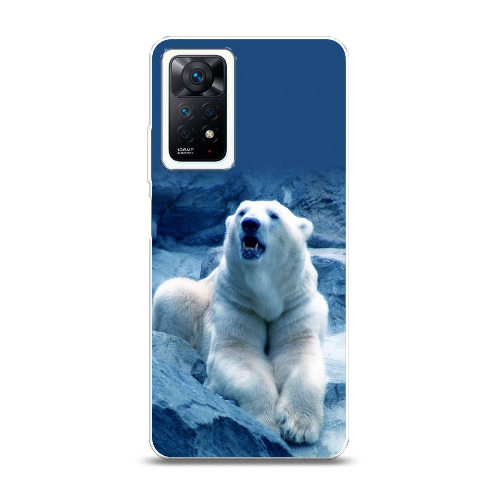 

Чехол на Xiaomi Redmi Note 11 Pro Plus 5G "Белый медведь", Голубой;белый, 312150-1
