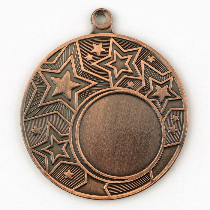 Медаль под нанесение Командор, Звезды 5 см, цвет бронзовый