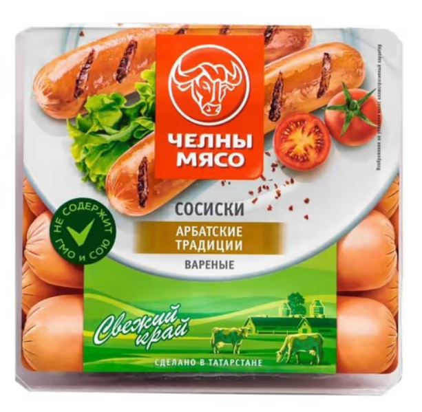 фото Сосиски челны-мясо арбатские 400 г