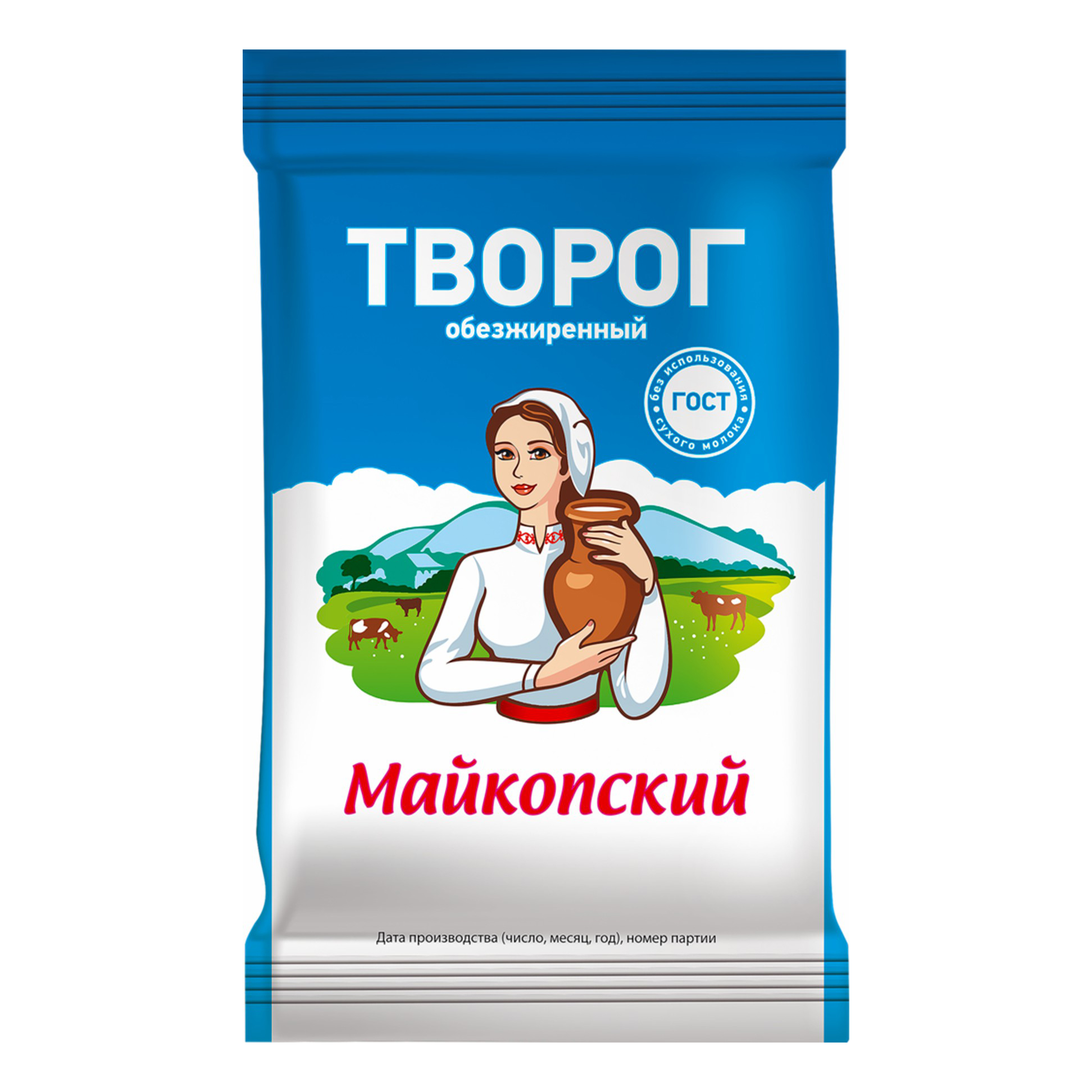 

Творог Майкопский Обезжиренный 170 г фольга