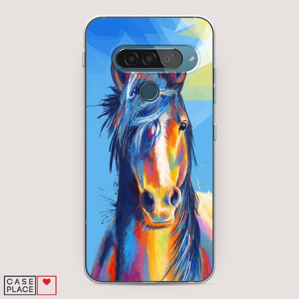 

Чехол для LG G8s ThinQ "Лошадь арт 3", Голубой;желтый;синий, 84050-1