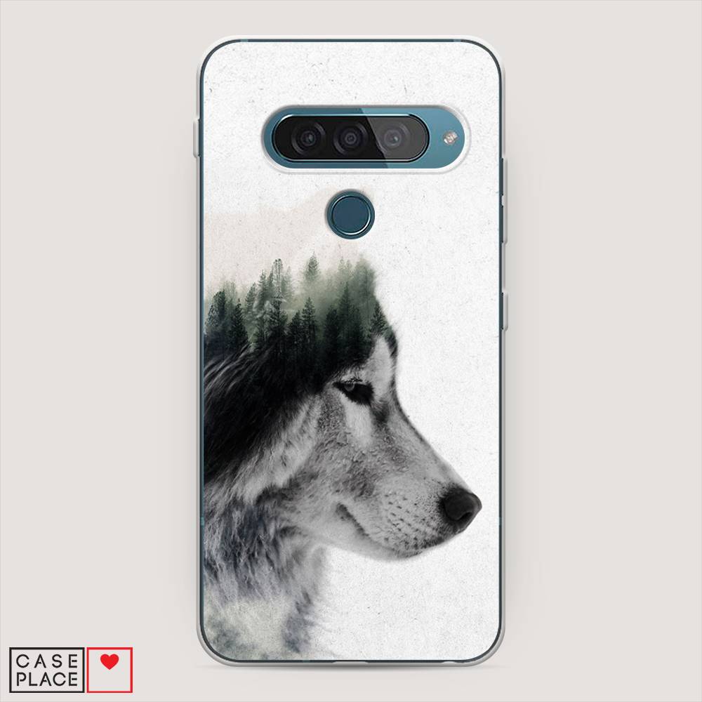 

Чехол для LG G8s ThinQ "Волк лес", Серый;белый, 84050-1