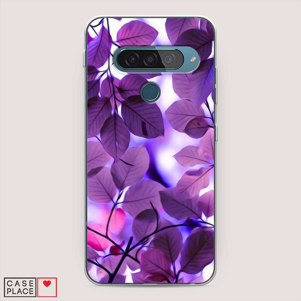 

Чехол для LG G8s ThinQ "Сиреневые листики", Фиолетовый;голубой, 84050-2