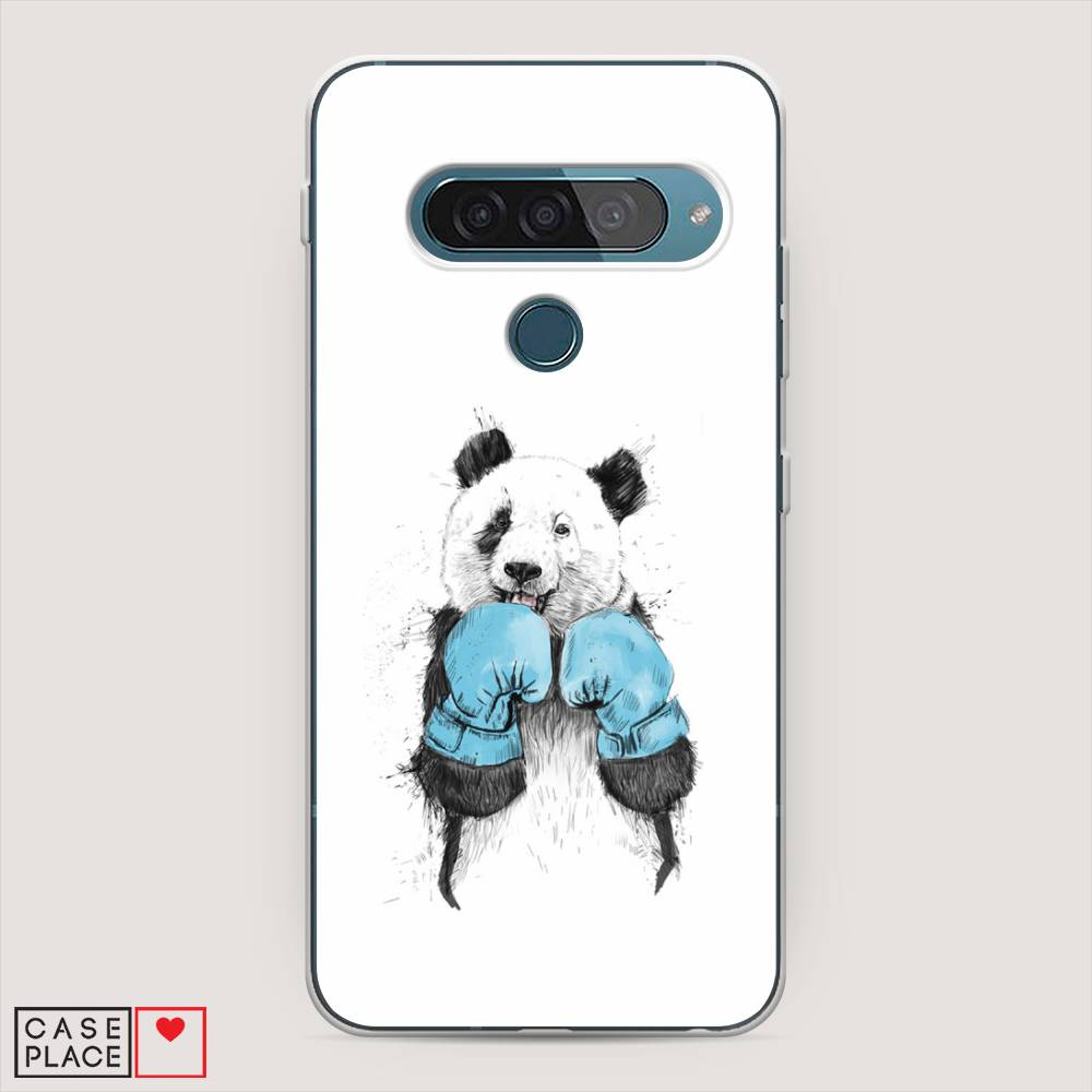 

Чехол для LG G8s ThinQ "Панда боксер", Голубой;белый;серый, 84050-1